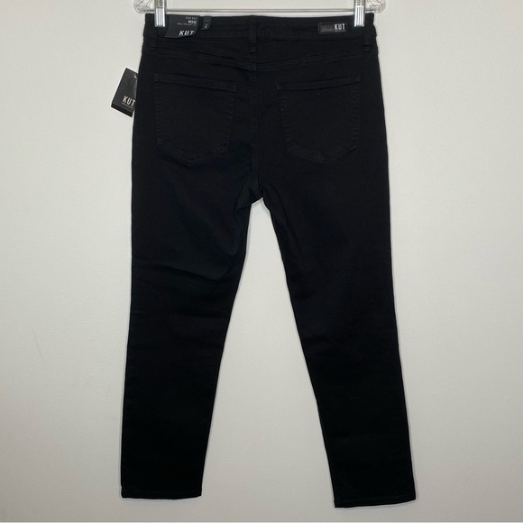 Kut From the Kloth Reese Black Button Fly High Rise Ankle Straight Leg Jeans - Picture 2 of 10